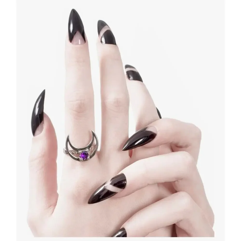 Rogue + Wolf Steel Rhea Moon Ring Size 7 to 7.5